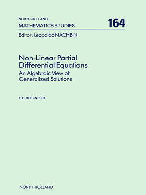 cover image of Non-Linear Partial Differential Equations